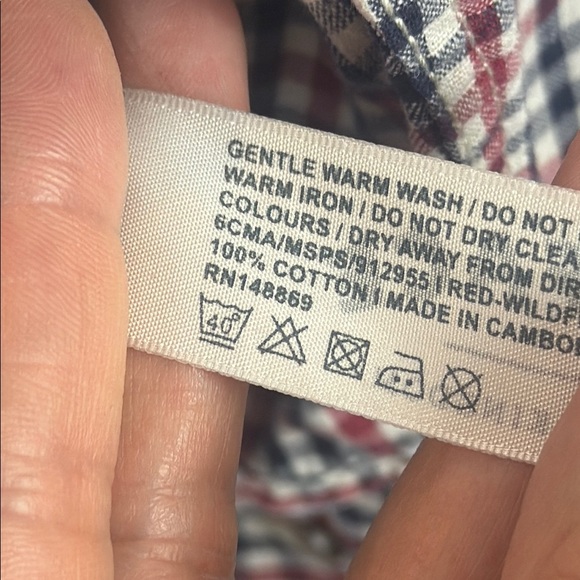 Fat Face Red and Blue Plaid Casual Buttoned Down Slim Fit Men's Shirt Size Large - Picture 10 of 12